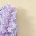 thumbnail image 5 of Onesies Sleeveless Ribbed Bowknot Floral Prints Bodysuits Dress Headbands Outfits Baby Onsies Purple 12 Months-18 Months, 5 of 6