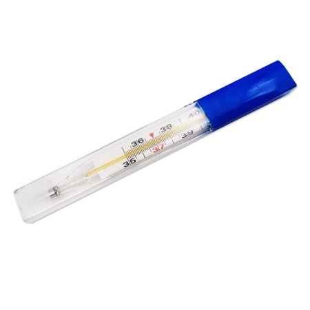 XIRQI Thermometer for Adults,Easy Read Glass Mercury Thermometer,Triangular Bar Oral Thermometer For Adult,Blue