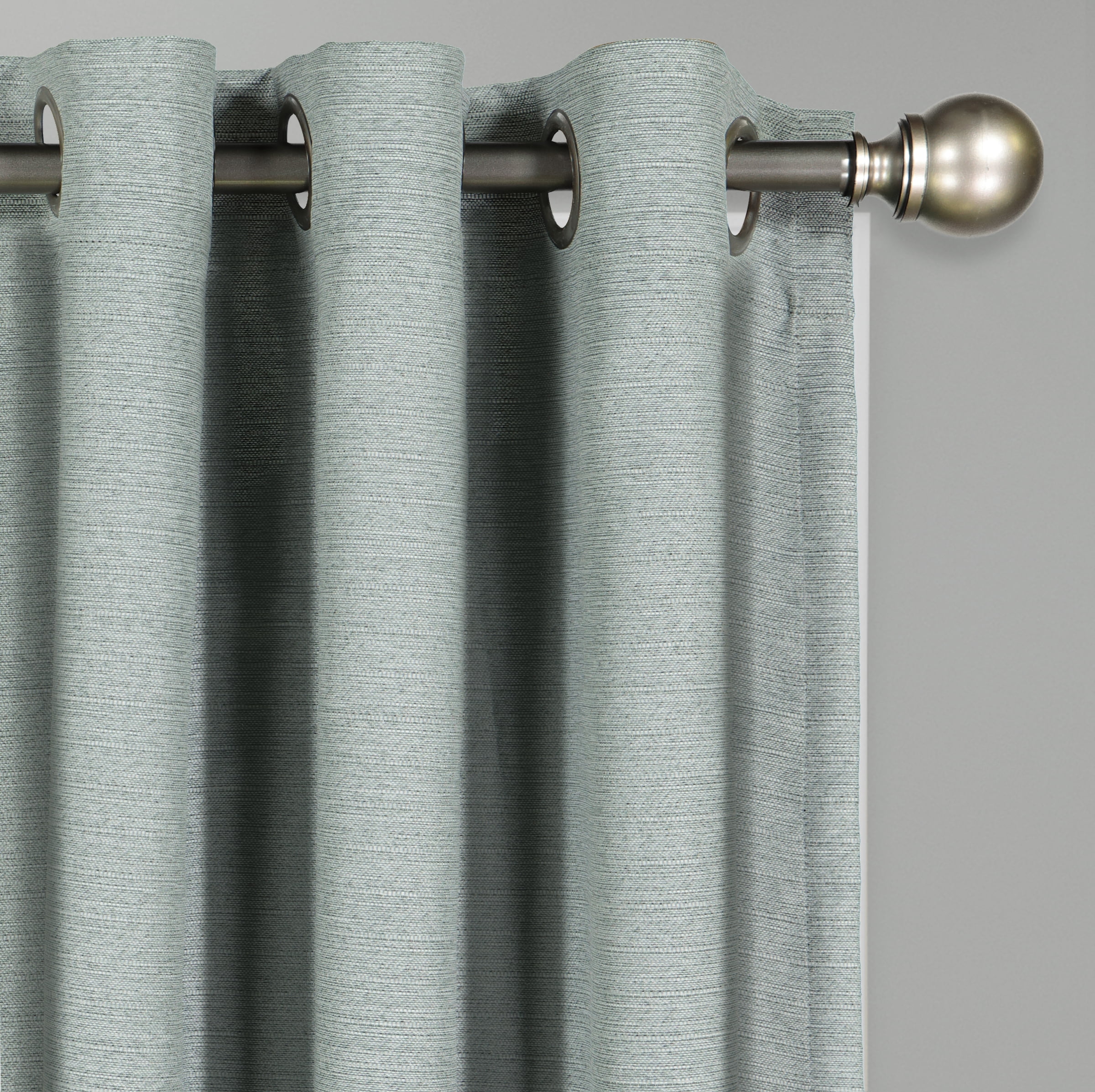 Eclipse Wyckoff Blackout Thermaweave, Grommet Window Curtain Panel Pair, 2 Panels, 52 In Wide x 84 In Long, Spa