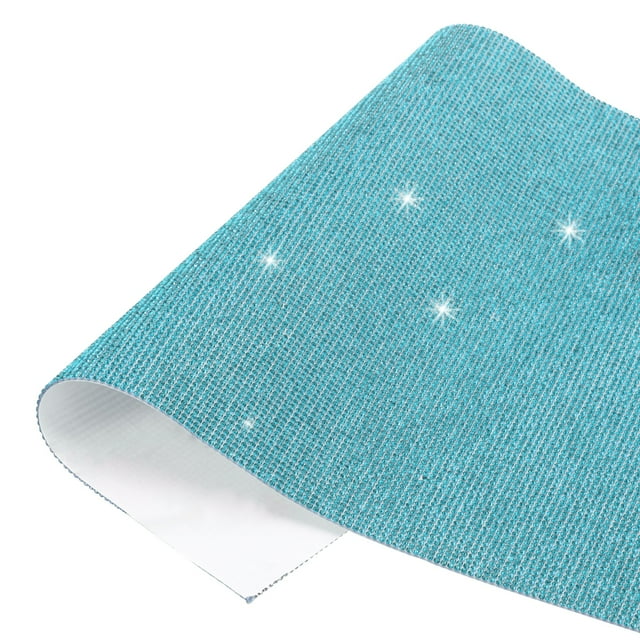 Uxcell Bling Crystal Rhinestone Sheet, 39.4"x7.9"Self Adhesive Rhinestone Stickers, Bling Diamond Sticker for DIY Crafts Gifts Phone Car Decorations, Light Blue
