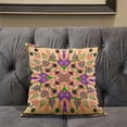 thumbnail image 5 of Amrita Sen Designs  20 x 20 in. Paisley Leaf Geo Duo Suede Zippered Pillow with Insert - Beige, Purple & Green, 5 of 5