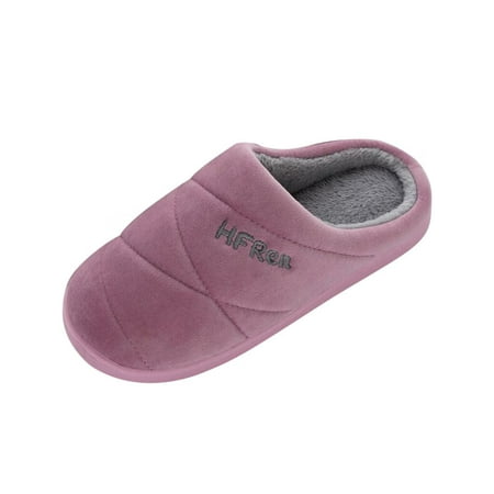 

Slippers for Women Women S Couples Solid Colors Warm Non-Slip Floor Home Slippers Indoor Shoes Womens Slippers Flock Purple 36-37