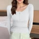thumbnail image 1 of Ailaofu Womens Tunic Shirts Long Sleeve Henley Shapewear Tops Ribbed Knit Base Layers Slim Fit Button Down Blouse, 1 of 5