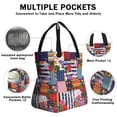 thumbnail image 3 of Pioneer Flower Floral Print Pattern Drawstring Lunch Bag Women - Drawstring Lunch Bag Insulated for Work Office - Stain-Resistant Large Lunchbags for Women with Multi-Pockets, 3 of 6