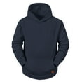 thumbnail image 4 of Rrunsv Mens Hoodies Pullover Oversized Hoodie Heavyweight Cotton Hooded Sweatshirt Couples Streetwear Hoodies Solid Color Sweatshirts Unisex(Navy,2XL), 4 of 5