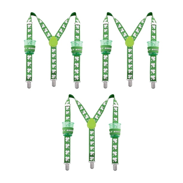 Tirantes del día de San Patricio con forma de Y, accesorios para el día de San Patricio, suministros de disfraces para cumpleaños rave, cosplay,