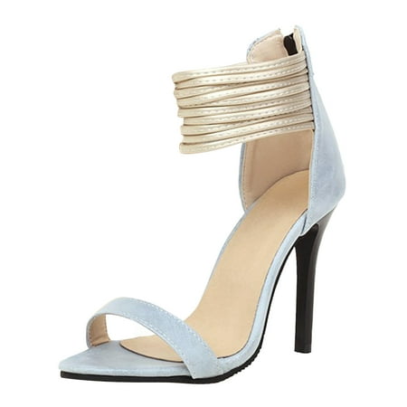 

Larisalt Womens Sandals Women s Stilettos Classic Strappy Open Toe Pump Heel Sandals Blue