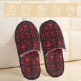 thumbnail image 2 of Slippers for Women, Red Skulls With Crossbones Womens Slippers Fuzzy Winter House Shoes, Soft Anti-Skid Slippers Indoor and Outdoor, 2 of 7
