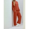 thumbnail image 6 of Cueply Lounge Sets for Women 2 Piece Outfits Sweatsuits Set Long Sleeve Wide Leg Pants with Pockets, 6 of 8