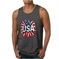 thumbnail image 2 of WREESH Men's Crew Neck Tank Top Graphic Print Independence Day Theme Perfect for Summer Workouts Dark Gray, 2 of 4
