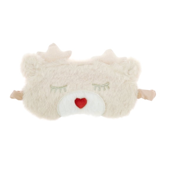 Unique Bargains 1 Pc Durable Deer Eye Mask for Travel Apricot Fleece