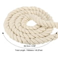 thumbnail image 2 of Unique Bargains Natural Twisted Cotton Rope 1 Inch x 49 Feet 3 Strand Tug of War Rope with Sealing Tape Beige, 2 of 5