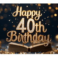 thumbnail image 4 of Glitter Design Happy Birthday Banner Decorative Elements 40th Birthday Celebration Banner for Birthday Party Indoor Decoration Event, 4 of 7