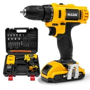 HiLDA Cordless Drill 20V Impact Drill Driver 3/8'' Electric Power Drill Set - Variable Speed Trigger, 1500mAh Lithium-Ion Battery