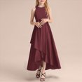 thumbnail image 2 of NIEWTR Robes pour Filles Coupe Classique Évasée Sans Manches Robe d'Été Douce et Confortable Tenue de Pique-Nique (Rouge Brique, 10-12 Ans), 2 of 5