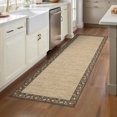 thumbnail image 3 of Garvee 2'x6' Floral Bordered Runner Rug Braided Print Carpet, Washable Rug Non-Slip Stain-Resistant Low Pile Indoor Floort Mat for Hallway Bedroom Kitchen, Brown, 3 of 8