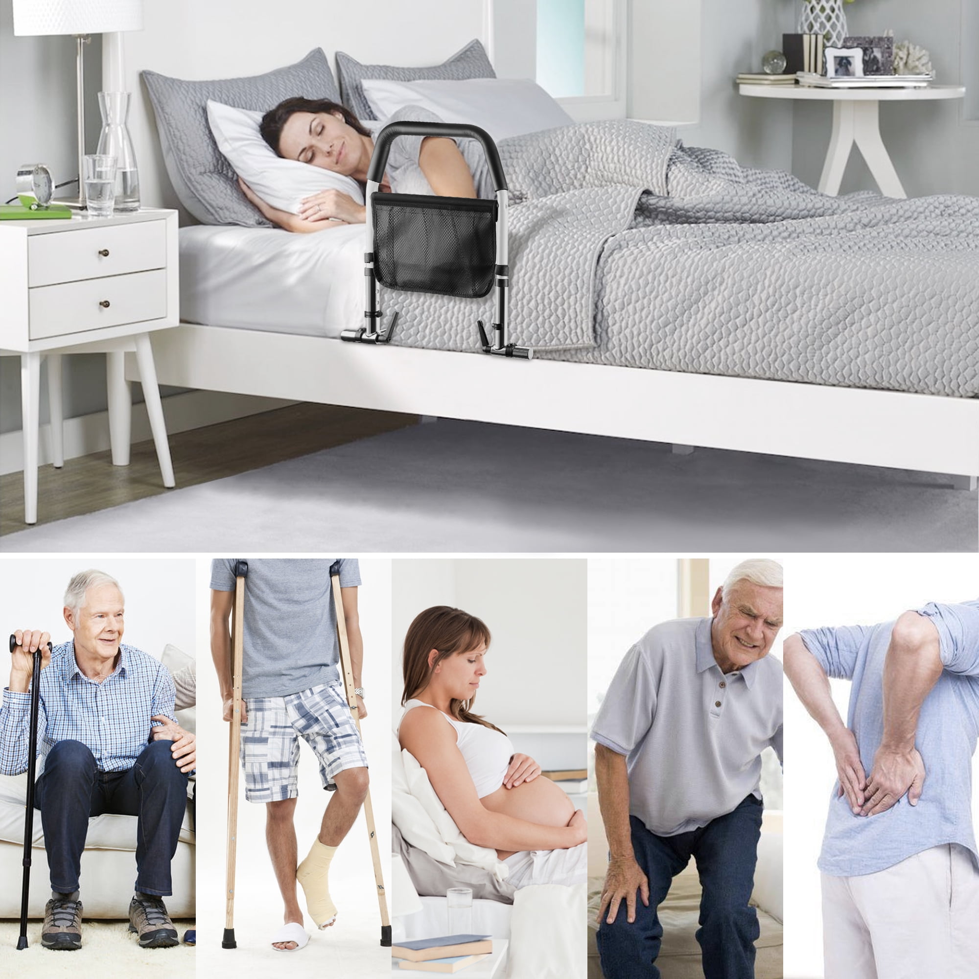 Adjustable Hospital Grade Bed Rail for Elderly & Adults Safety