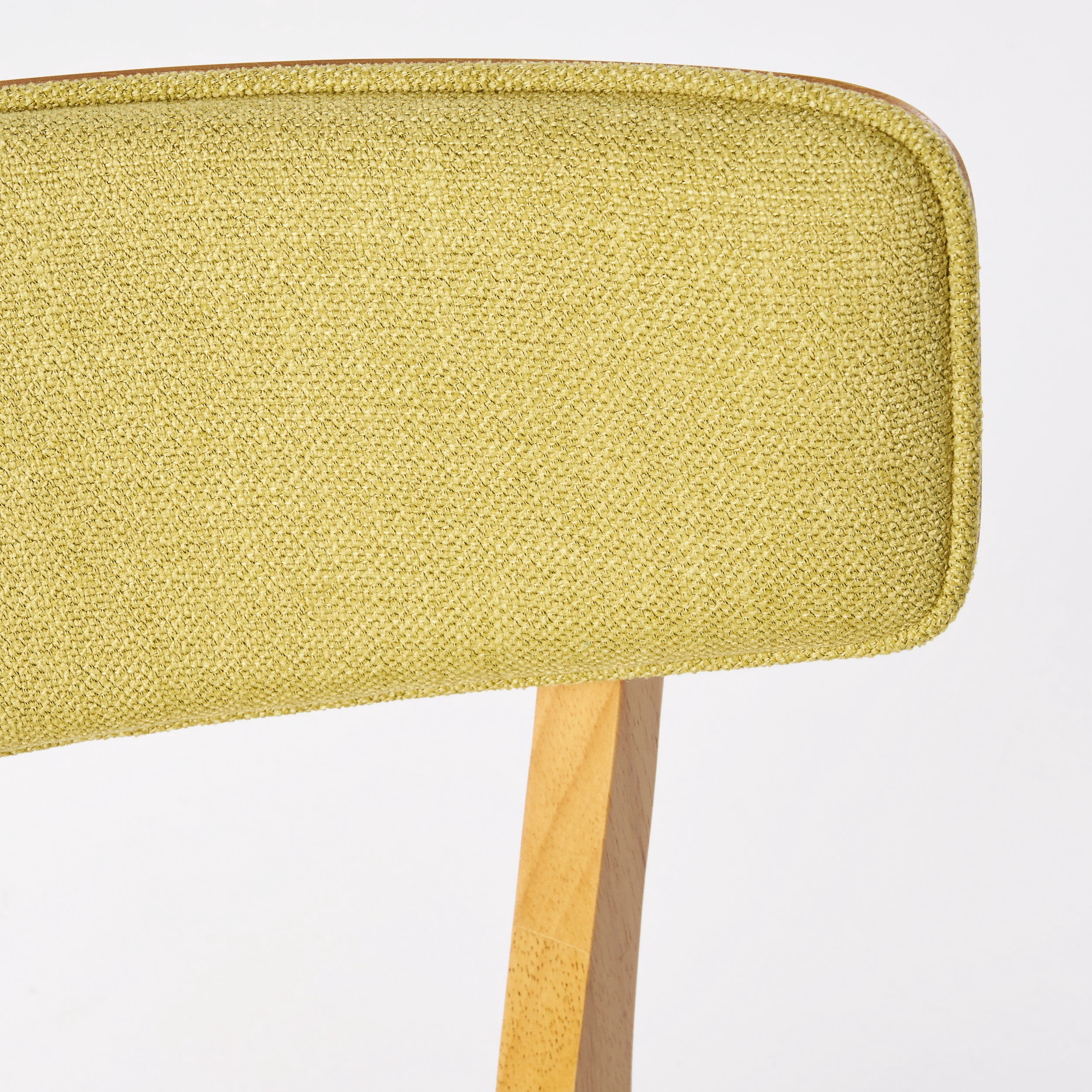 Noble House Sadie Mid-Century Fabric Dining Chairs, Set of 2, Natural Oak, Green Tea