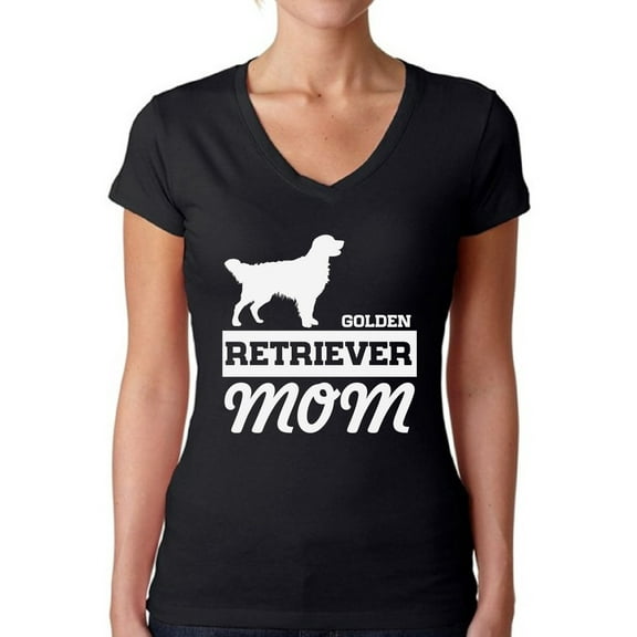 Awkward Styles Women's Golden Retriever Mom V-neck T-shirt Dog Lover