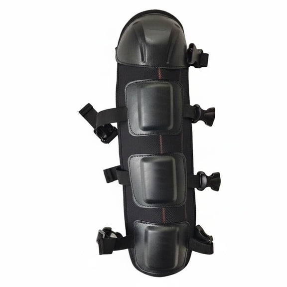 Fzaqwen Knee Shin Protector Heavy Duty Motorcycle Knee Pad Thick Cushion Fast Releasing Straps for Adult Riders Yard Work