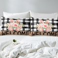 thumbnail image 4 of Erosebridal Rabbit Floral Bed Sheets Set Full Size, Buffalo Geometry Bed Sheets Full, Rustic Farmhouse Sheet Set Full, Lightweight Bedroom Decoration, 4pcs, 4 of 6