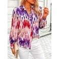 thumbnail image 3 of PRETTYGARDEN Women's Floral Blouses Dressy Casual V Neck Button Down Shirts Lantern Long Sleeve Boho Chiffon Spring Tops, 3 of 10