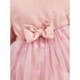 thumbnail image 6 of Bagilaanoe Newborn Valentine's Day Outfits Baby Girl Rompers Dress Heart Print Short Sleeve Bodysuits + Headband 3M 6M 12M 18M 24M Infant Patchwork A-line Dresses, 6 of 8