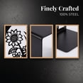 thumbnail image 3 of REGALWOVEN Decorative Floral Metal Bookends, Flower Design Book Ends for Shelves, Non-Skid Book Stopper for Home & Office, 2Pcs Black Style C 4.7"L x 3.5"W x 7"H, 3 of 6