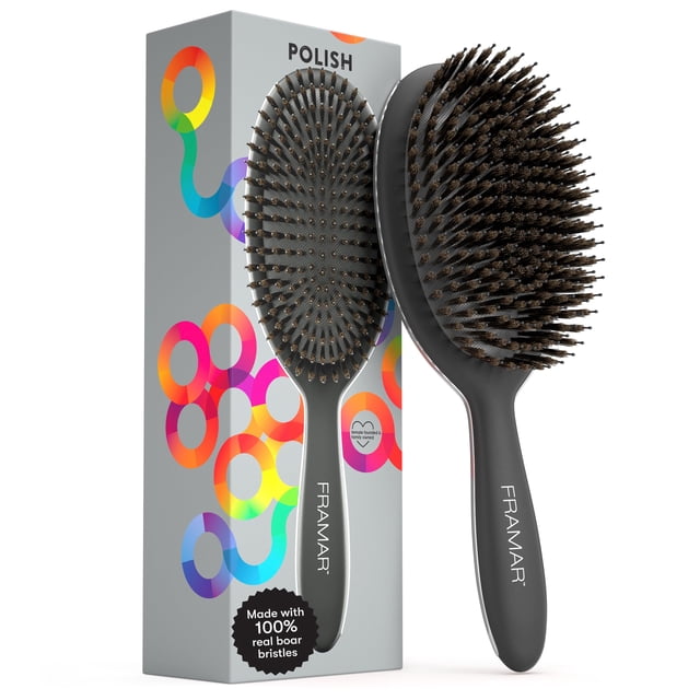 Cepillo de pelo FRAMAR Soft Boar Bristle para mujer - Negro