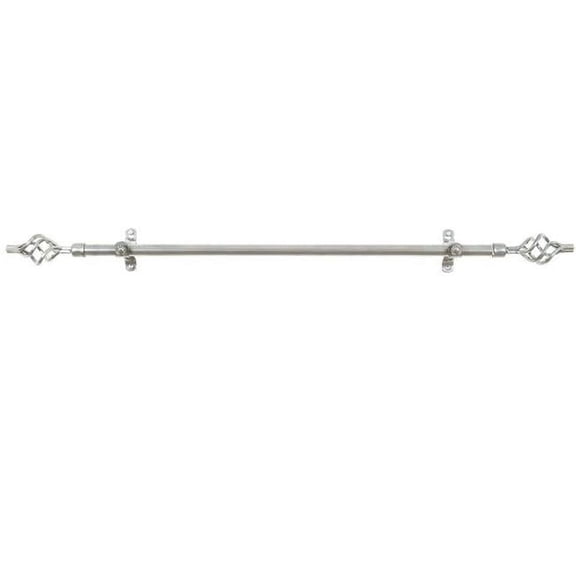 Metallo Decorative Rod And Finial Lexus Silver, 66 x 120 in.