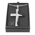thumbnail image 4 of Men's Black Stainless Steel The Lord's Prayer Tablet Cross Pendant - Brilliance Fine Jewelry, 4 of 4