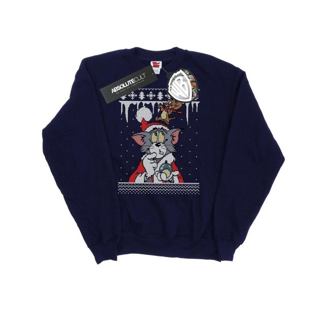 Tom And Jerry Chandail en Molleton de Noël Fair Isle pour Femmes