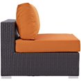 thumbnail image 2 of Modway Convene Aluminum and Rattan Patio Armless Chair in Espresso/Orange, 2 of 4
