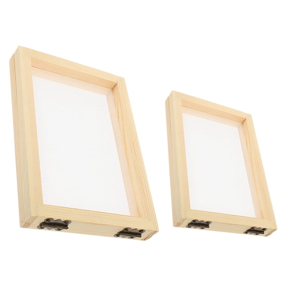 HEMOTON DIY Paper Making Frame with Mesh Screen for Handmade Paper Crafts in Beige Wood 8x10 Inch