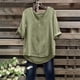 thumbnail image 1 of mfyjkho Tops Y Blusas Para Mujer, Conjunto De Pantalón De Cinco Piezas Con Cuello Redondo Y Abertura En Color Liso Y Lino Para Mujer Tops De Gimnasio Para Mujer L, 1 of 6