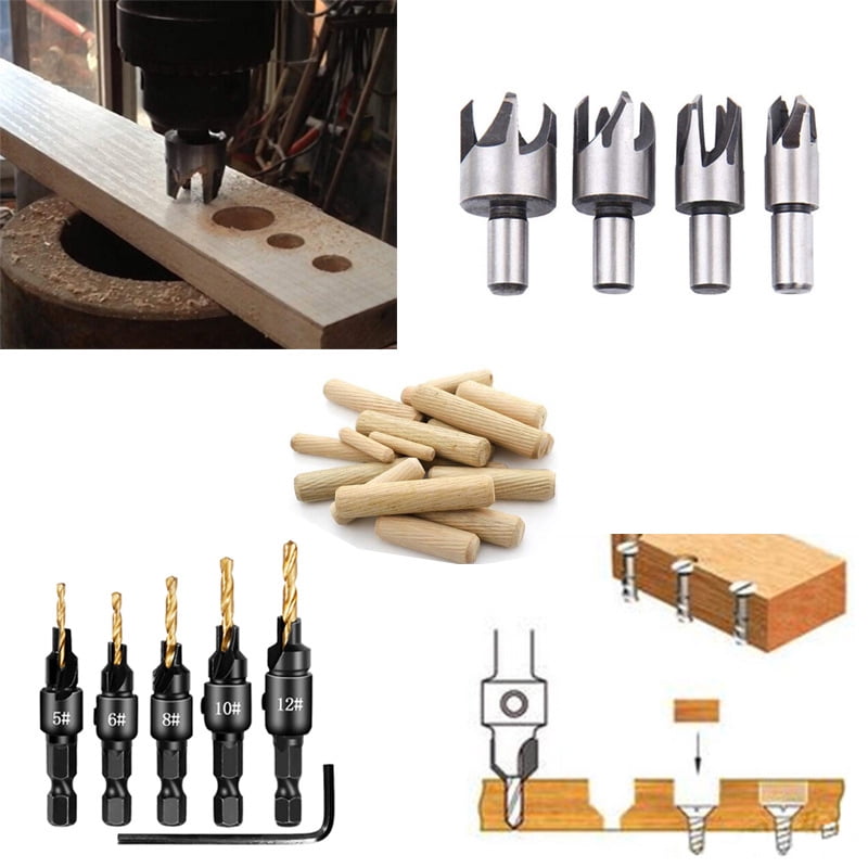 Cork drill claw barrel cork drill bit combination tool titanium plated hexagonal handle woodworking countersink drill bit set
