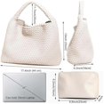 thumbnail image 4 of Bolso Geelyda, tejido, de gran capacidad, blanco, 4 of 6