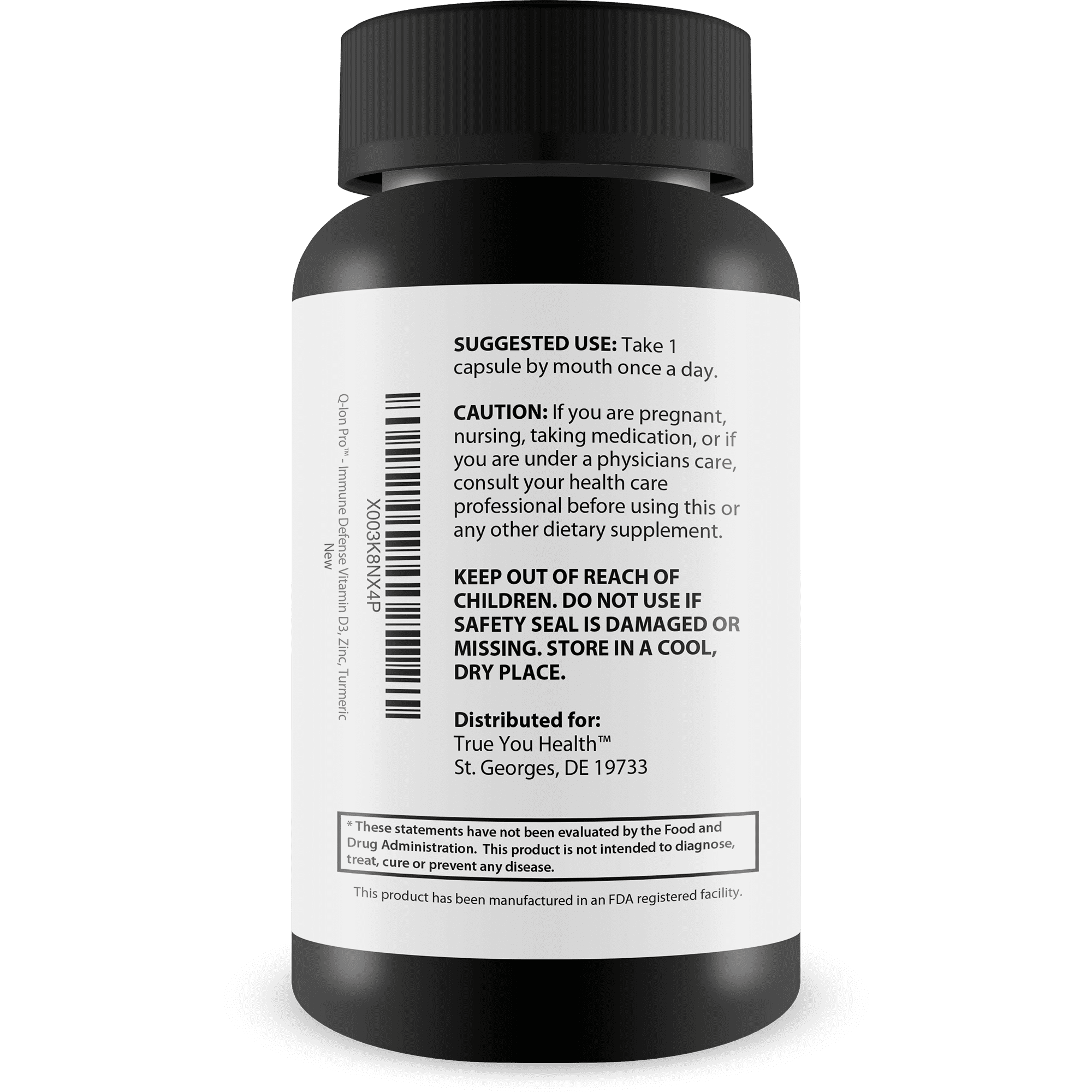 Q-Ion Pro - Immune Defense Formula - 90 Day Supply - Natural Immune Support Supplement - Promote Healthy Immune Response & Immune System - High in Antioxidants - Vitamin C, Vitamin D3, Zinc, Turmeric