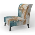 thumbnail image 3 of Designart "Ethereal Textures I" Teal Abstract Collages Upholstered Accent Chair - Modern Arm Chair For Bedroom, 3 of 5