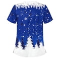 thumbnail image 2 of Puntoco Blusa de manga corta con cuello en V para mujer, uniforme de trabajo, blusa de Acción de Gracias de Navidad Puntoco Puntoco-2650, 2 of 6