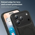 thumbnail image 4 of Shockproof Case Designed for 17 Pro Max 2025 6.9 inch Leather Magnetic Rugged Compatible with MagSafe Slim Phone Cover for 17 Pro Max (Black), 4 of 6