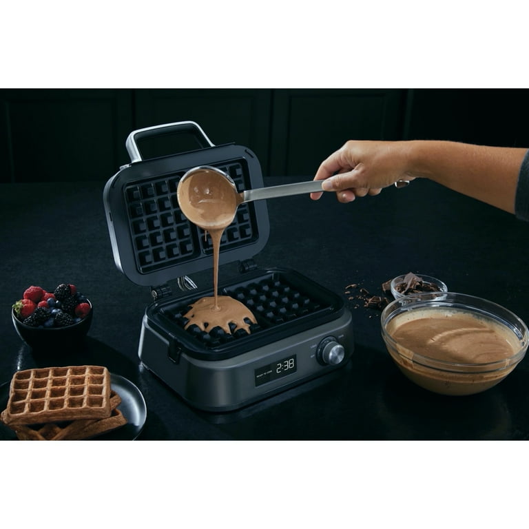 Calphalon Intellicrisp Waffle Maker, Easy Cooking, Nonstick, Dark
