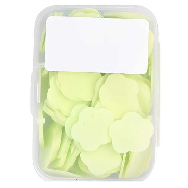 Toystoory Papel de jabón, hojas de desechables a mano, rebanada de limpieza portátil, forma de flores, suministros de baño espumoso, baño Mostrada verdejazmín