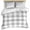Gray, variant on 3 Piece Blue White Plaid Duvet Cover Set Queen Size,Microfiber Comforter/Quilt Cover with Corner Ties and 2 Pillowcases,Gradient Geometric Buffalo Checkered All Season Bedding with Zipper Closure