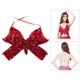 thumbnail image 4 of Sujetador de danza del vientre perfecl Lentejuelas Mariposa Halter Tops Rojo, 4 of 7