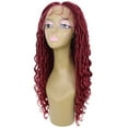 thumbnail image 2 of LUXLUXE Andrea 25 in Curly Long 4X4 Hand Tied Lace Braid Braided Wig, BURGUNDY, 2 of 7