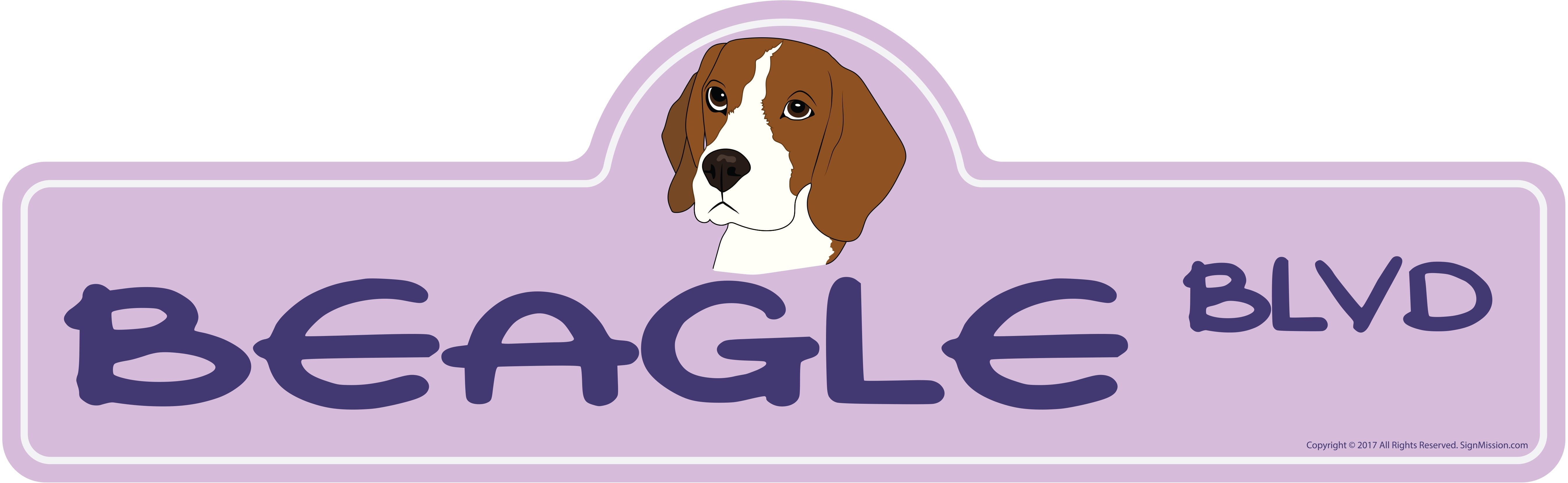 Beagle Street Sign Indoor/Outdoor Dog Lover Funny Home Décor for