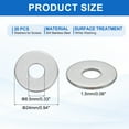 thumbnail image 2 of 20 Pcs M8.5 304 Acier Inoxydable Rondelles Plates 8.5mm ID 24mm OD 1.5mm Épais, Argent, 2 of 6