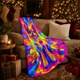 thumbnail image 3 of Vibrant Psychedelic Chihuahua Dog, Playful Pet Portrait Pattern, Warm Flannel Blanket for Living Room and Reading Nook, Dog Lovers Friendship Gift, Pet Lover Home Decor, 3 of 9