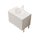 thumbnail image 4 of 30" Elegant Compact Freestanding Cabinet, Bathroom Storage Unit with Soft Close Door, Modern Small Bathroom Vanity with Ceramic Sink for Bathroom, Transparent,White, 4 of 7